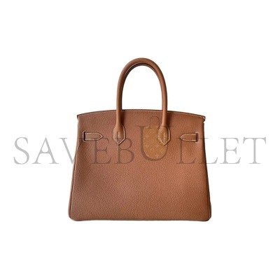 HERMES BIRKIN 30 TOGO BROWN PALLADIUM HARDWARE H030520CK37 (30*22*16cm) HERMES BIRKIN 30 TOGO BROWN PALLADIUM HARDWARE H030520CK37 (30*22*16cm)